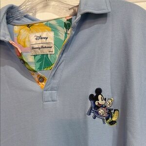 Tommy Bahama Light Blue Polo with Mickey Mouse Embroidery